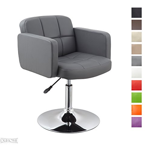 Clubsessel Sessel Kunstleder Grau Esszimmerstuhl Lounge Sessel höhenverstellbar drehbar Farbauswahl - TYP 524A