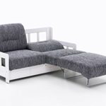 Schlafsofa Campus Grau Weiß Stoff Sofa Couch Massiv Holz Schlafcouch Bettfunktion