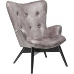 Sessel Angels Wings Anthracite Econo, moderner TV Chillout Polstersessel mit Armlehne, Lounge XL Cocktailsessel im Retro-Vintage Design, anthrazit (H/B/T) 94x73x81cm