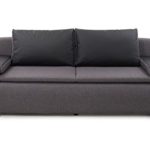 B-famous LINA Sofa Moderner Dauerschläfer Schlafsofa, Stoff, schwarz/grau, 87 x 201 x 88 cm