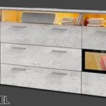 Levi-Moebel SIDEBOARD WOHNZIMMER WOHNWAND ANBAUWAND BETON-OPTIK MATT NEU 452893