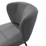 myHomery Venlo Lounge Sessel gepolstert - Polsterstuhl für Esszimmer & Wohnzimmer - Vintagesessel ohne Armlehnen - Eleganter Retro Stuhl aus Stoff - Grau