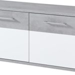 Germania 3772-531 Schuhbank GW-Topix in Weiß/Beton-Optik, 96 x 51 x 40 cm (BxHxT)