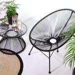 Retro Lounge Sessel Acapulco Mexiko Design Indoor & Outdoor Rahmen & Füße Pulverbeschichtet; Farbe Schwarz