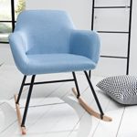 Moderner Schaukelstuhl BALTIC hellblau Schaukelsessel Scandinavian Design Sessel Stuhl Wohnzimmersessel