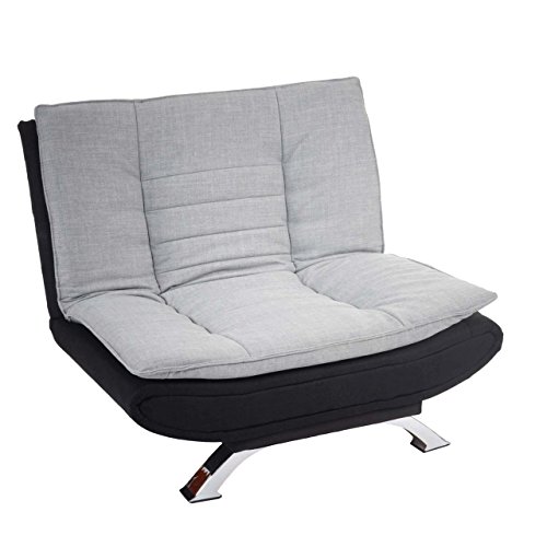 Mendler Sessel Lissabon, Loungesessel, Textil grau/schwarz