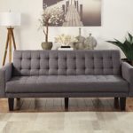 Atlantic Home Collection Sofa mit Schlaffunktion Schlafsofa, Stoff, Grau, 204 x 86 x 84 cm
