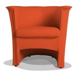moebel-eins COCKY Kunstleder Sessel Clubsessel, orange