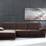 Cavadore 3053 Ledersofa in L-Form Corianne / Couch L-Form in Echtlder und modernem Design / Inkl. beidseitiger Armteilverstellung und Longchair links / Größe: 282 x 80 x 162 (BxHxT) / Bezug: Echtleder dunkelbraun (mocca)