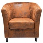 Sessel Africano Vintage Econo, bequemer, moderner Relaxsessel im Vintage-Stil, Loungesessel, TV Chillout Cocktailsessel, Couch Design Polstersessel hellbraun (H/B/T) 72x77x83cm