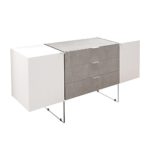 Design Sideboard ONYX weiß Beton-Optik 160cm Anrichte Board Schrank Kommode Wohnzimmerschrank