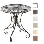 CLP Eisentisch HARI in nostalgischem Design | Robuster Gartentisch mit kunstvollen Verzierungen | In verschiedenen Farben erhältlich
