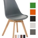 CLP Esszimmerstuhl BORNEO mit Kunststoffsitzschale und Kunstlederbezug | Polsterstuhl mit Holzgestell und einer Sitzhöhe von: 47 cm | In verschiedenen Farben erhältlich