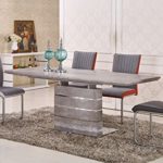 Esstisch ausziehbar Daures 01 (eckig), Farbe: Zement - Abmessungen: 160 - 200 x 90 cm (B x T)