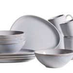 Mäser, Serie Il Lago, 4-teiliges Platten-Set in Hellblau, Keramik Geschirr, Servierplatten, Platzteller für 4 Personen