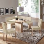 Pharao24 Esszimmer Sitzgruppe mit Eckbank Beige Kunstleder Eiche Sonoma (4-Teilig)