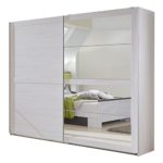 Wimex  Schwebetürenschrank, vier Spiegelfelder, Front und Korpus weißeiche Nachbildung
