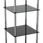 RICOO Standregal Modular WM503-B Design Modern Bücherregal Organizer/Regal Rahmen Glas Schwarz Nicht Transparent Durchsichtig
