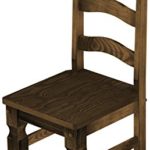 2 x Brasilmöbel Stuhl 'Mexiko', 45 cm Sitzhöhe, Pinie Massivholz, Farbton Eiche antik