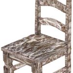 2 x Brasilmöbel Stuhl 'Mexiko', 45 cm Sitzhöhe, Pinie Massivholz, Farbton Shabby antik
