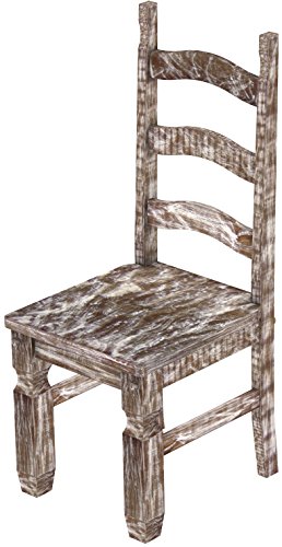 2 x Brasilmöbel Stuhl 'Mexiko', 45 cm Sitzhöhe, Pinie Massivholz, Farbton Shabby antik