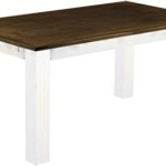 Brasilmöbel Esstisch 'Rio Classico' 160 x 90 cm, Pinie Massivholz, Farbton Eiche antik - Weiß
