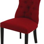 Brasilmöbel Esszimmerstuhl Ashley rot gepolstert Stuhl Hochlehner Polsterstuhl Sitzgruppe Essgruppe Kaffee Samt Kissen Esszimmer Wohnzimmer Küchenstuhl