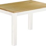 Brasilmoebel® Esstisch Rio Classico 120 x 80 cm - Pinie Massivholz Brasilmöbel Brasil - Weiss - in 27 Größen und 50 Farben - über 1000 Varianten - Echtholz mit 33 mm durchgehend massiven Platten - aus nachhaltiger Forstwirtschaft - Esszimmertisch massiv geölt - Wohnzimmer Esszimmer Küche Büromöbel Gastronomie Tisch Konferenztisch Holztisch