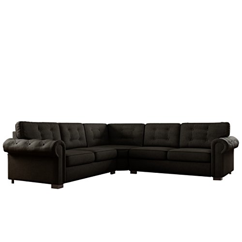 Ecksofa Chesterfield Mini, Antik Look Couchgarnitur, 5-Sitzer freistehendes Polsterecke Sofa, große Farbauswahl, Wohnlandschaft Couch (Enzo 165)