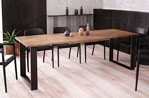 Kufentisch Esstisch Cora Nussbaum ausziehbar 130cm - 210cm Küchentisch mit Kufen Design