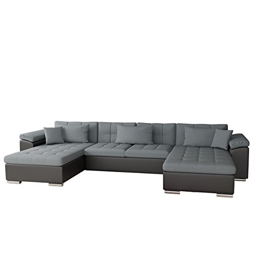 Mirjan24  Ecksofa Wicenza Bris! Elegante Big Sofa mit Schlaffunktion Bettfunktion! Technologie Cleanaboo, Schwerentflammbar, Wohnlandschaft! U-Form, Eckcouch Couch! (Soft 011 + Bristol 2446)