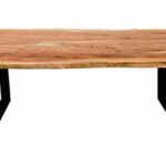 SIT Tisch mit Baumkante Gestell schwarz - 180 x 90 cm