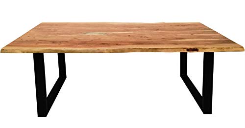 SIT Tisch mit Baumkante Gestell schwarz - 180 x 90 cm