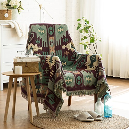 Weiche Decken Einzel Doppel Retro Geometrische Sofa Decke Bett Tailing Blanket Vier Jahreszeiten Blanket Anwendbar für Stuhl Schlafsofa -Max Home ( größe : 90*90cm )