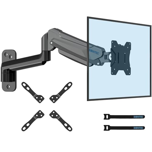 BONTEC 13-42 Zoll Monitor Wandhalterung mit VESA Extension Kit für PC Monitor & TV bis 8 kg, Voll Einstellbare Gasfeder, Neigbar & Drehbar, Höhenverstellbar, max VESA 200x200 mm