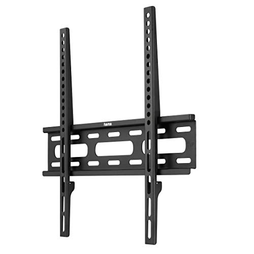 Hama TV-Wandhalterung Ultraslim (Wandhalter Fernseher für 32-65 Zoll, Fixe Halterung VESA bis 400x400, Max. 30 kg, inkl. Fischer Dübel) Schwarz